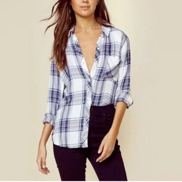 RAILS hunter long sleeve plaid Flannel button-down shirt- size medium - Picture 7 of 12